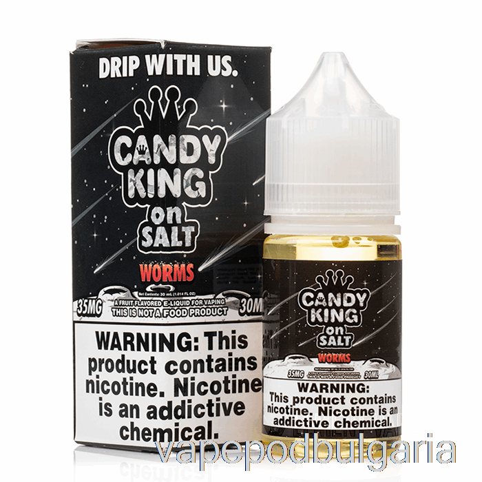 Vape 10000 Дръпки червеи - Candy King On Salt - 30ml 35mg